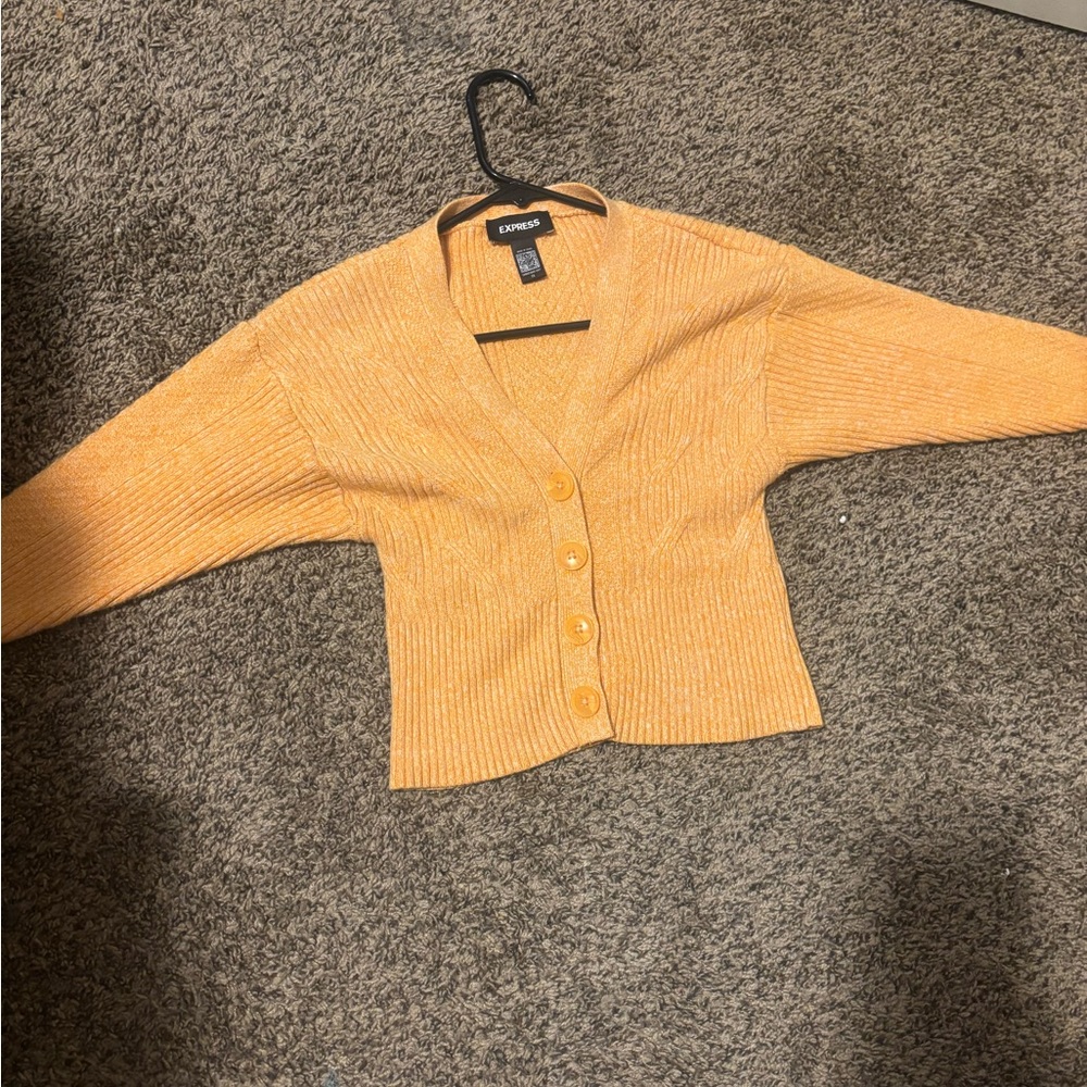 Express Women's Vibrant Orange Cardigan